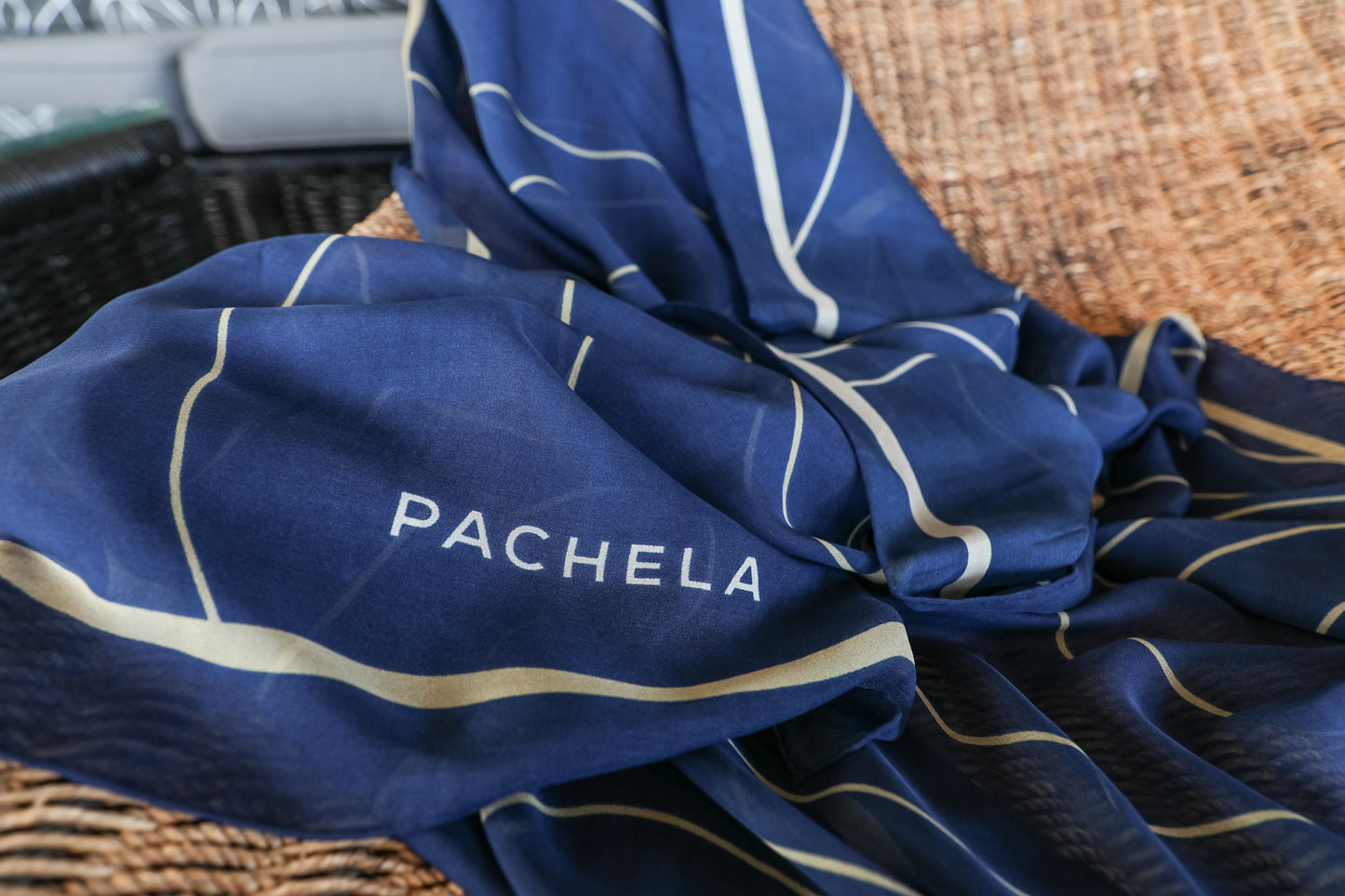 245 X 110 cm Golden Ocean Silk Chiffon Sarong