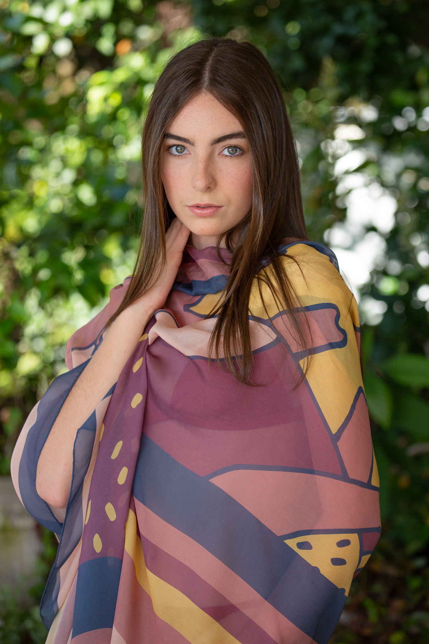 245 x 110 Caro Chiffon Silk Scarf